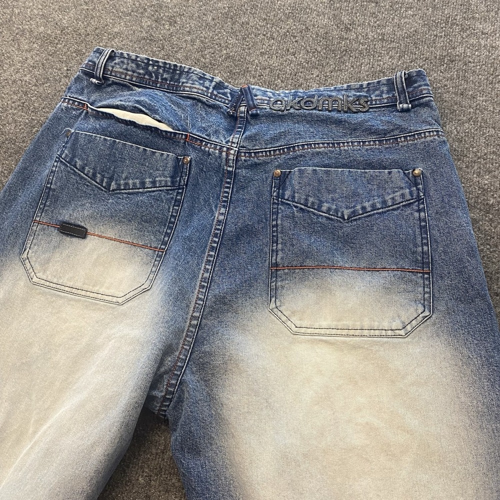 Vintage Y2K Akademiks Baggy Doulbe Knee Faded Hip Hop Rap Jeans Mens 38x34 - Picture 12 of 12
